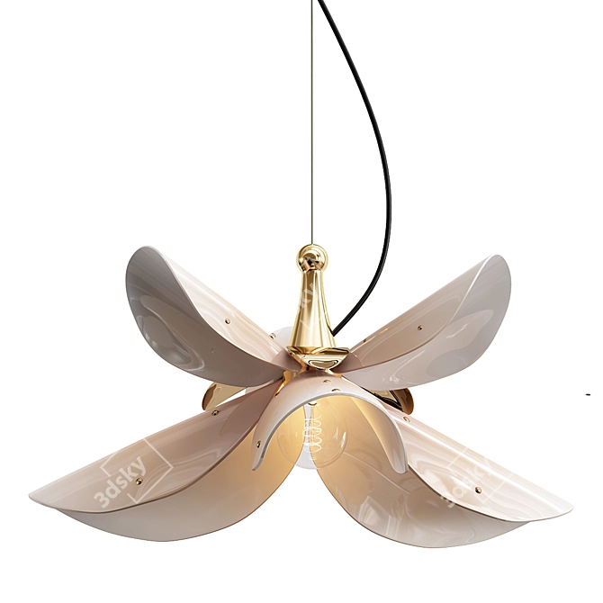 Blossom Pendant Lamp: Porcelain Art 3D model image 1