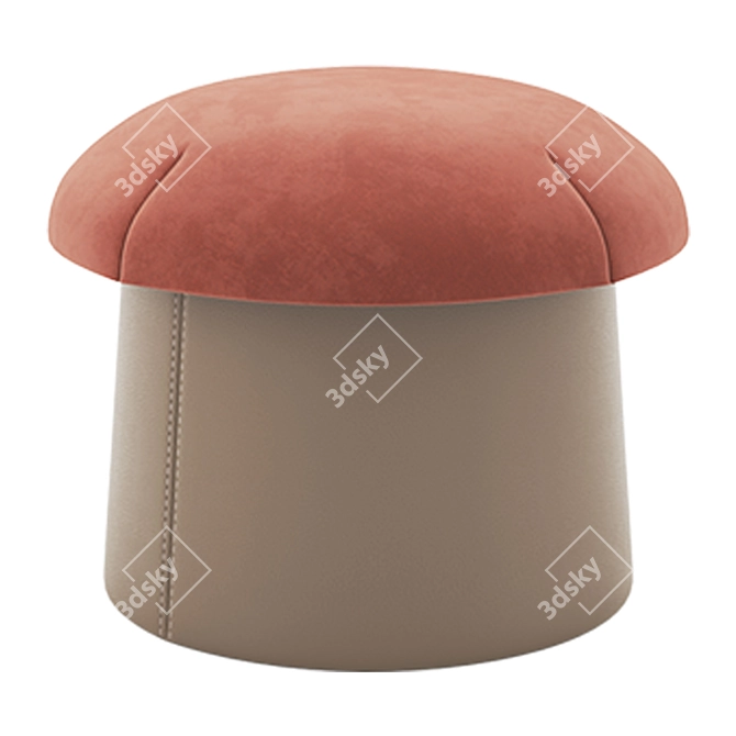 Kids Fun Mushroom Poufs 3D model image 2