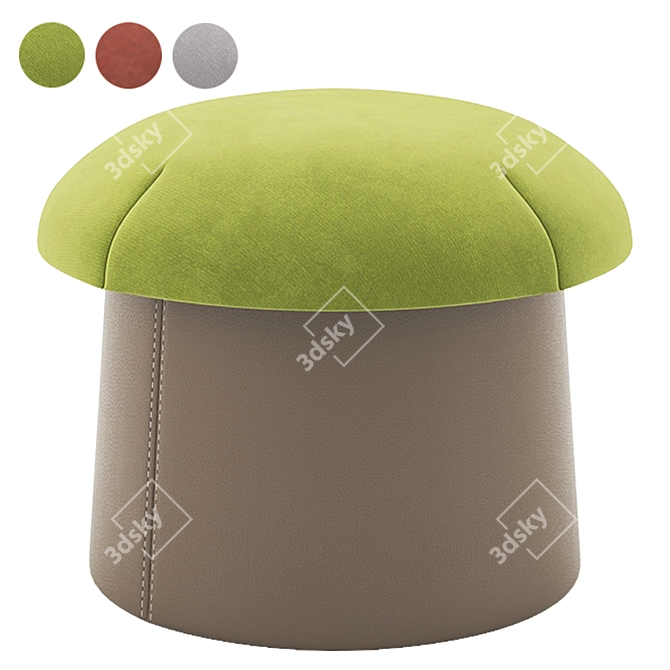 Kids Fun Mushroom Poufs 3D model image 5