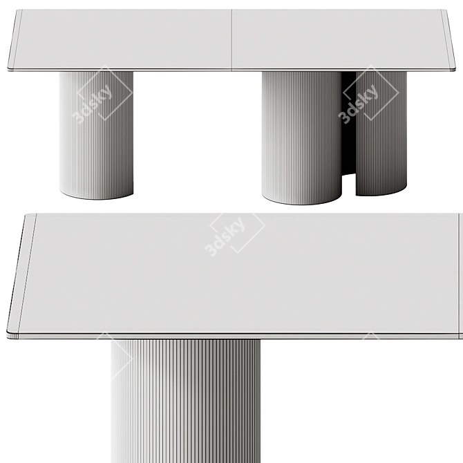 Fiam Italia LUXOR Glass Table 3D model image 4