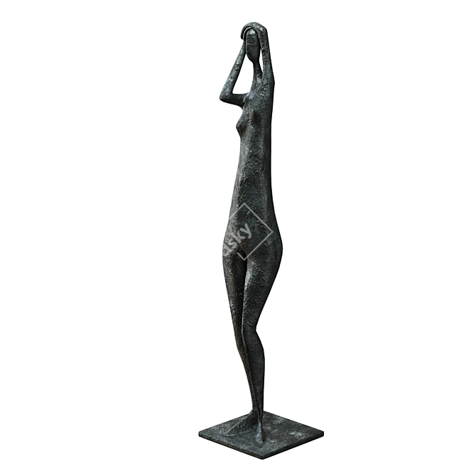 Bronze Standing Figure Sculpture 3D model image 1