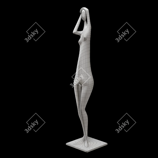 Bronze Standing Figure Sculpture 3D model image 5