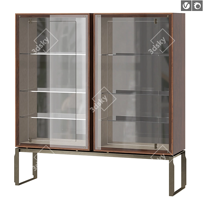 Modern Italian Glass Display Cabinet 3D model image 1