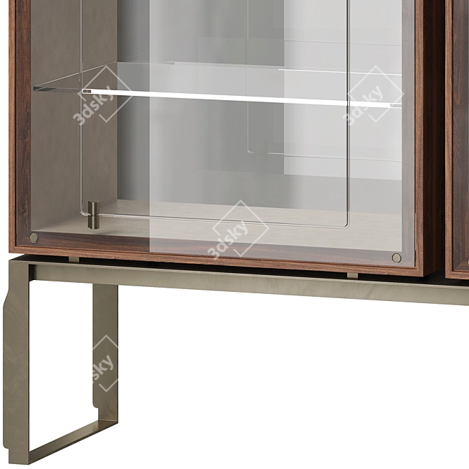 Modern Italian Glass Display Cabinet 3D model image 2