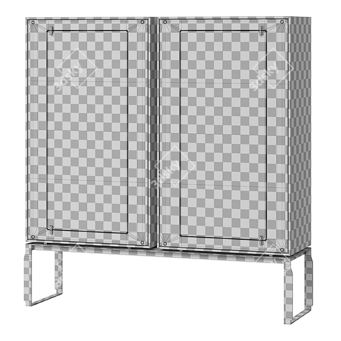 Modern Italian Glass Display Cabinet 3D model image 4