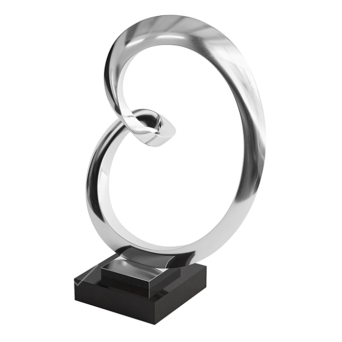 Modern Abstract Stainless Steel Sculpture 3D model image 1