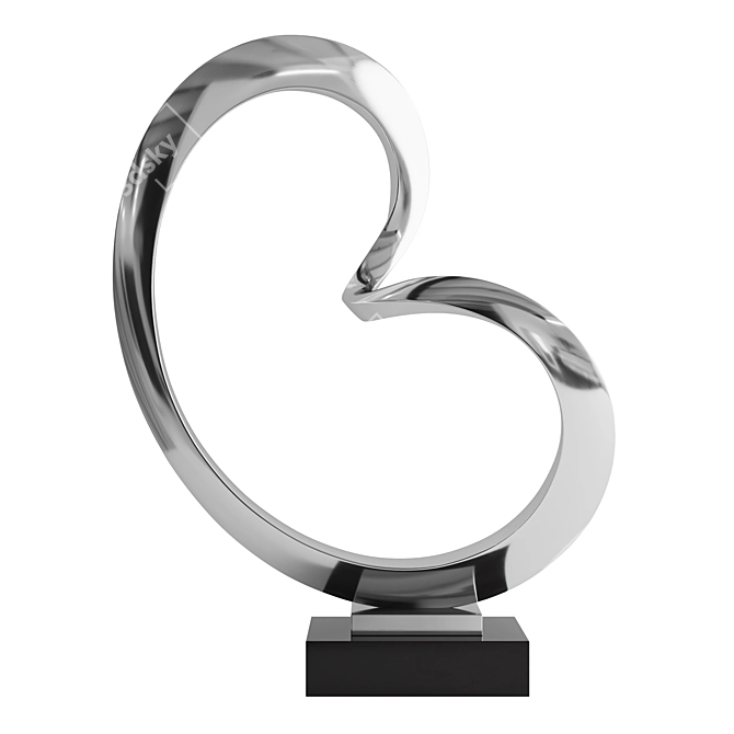 Modern Abstract Stainless Steel Sculpture 3D model image 4