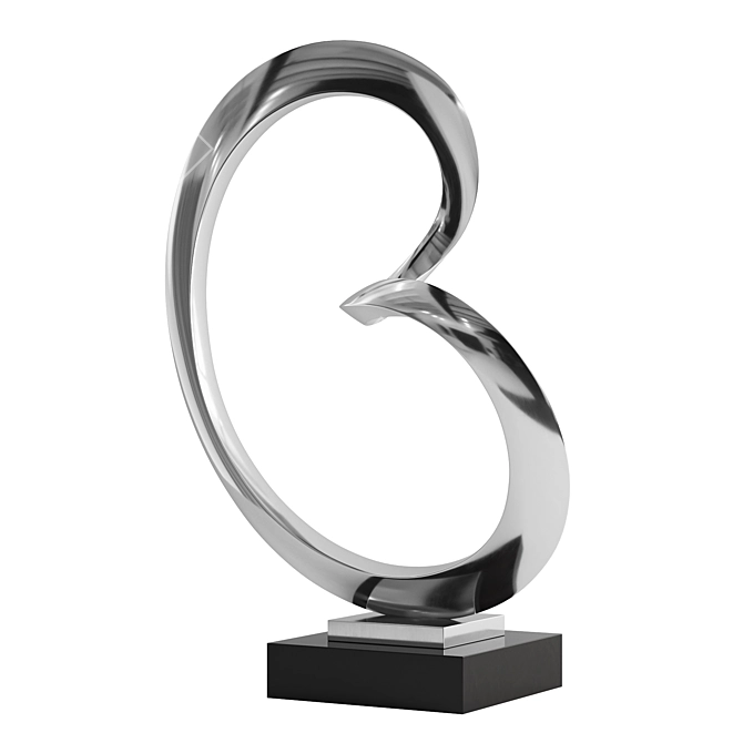 Modern Abstract Stainless Steel Sculpture 3D model image 5