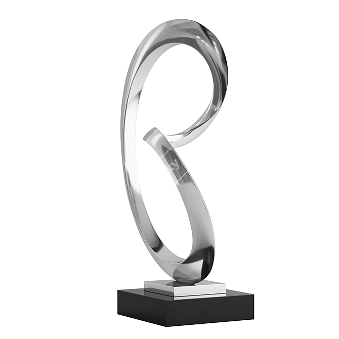 Modern Abstract Stainless Steel Sculpture 3D model image 6