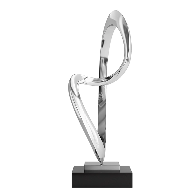 Modern Abstract Stainless Steel Sculpture 3D model image 7