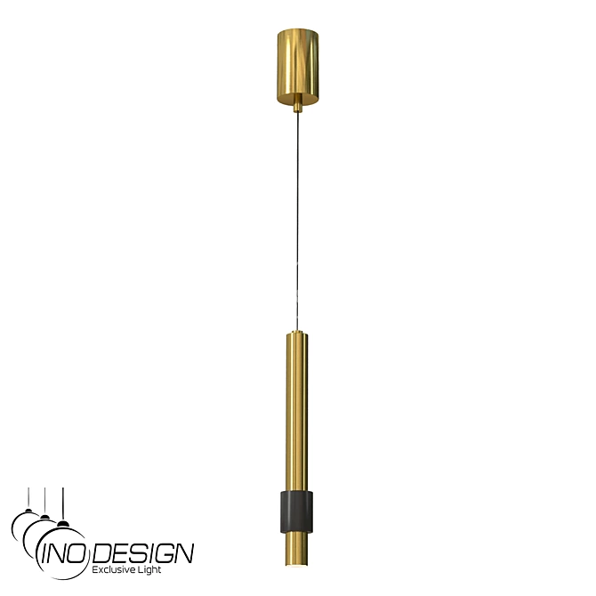 Modern Brass Pendant Light Fixture 3D model image 1