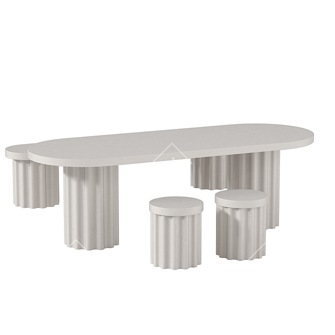 Chantel Concrete Outdoor Furniture Set 3D model image 1