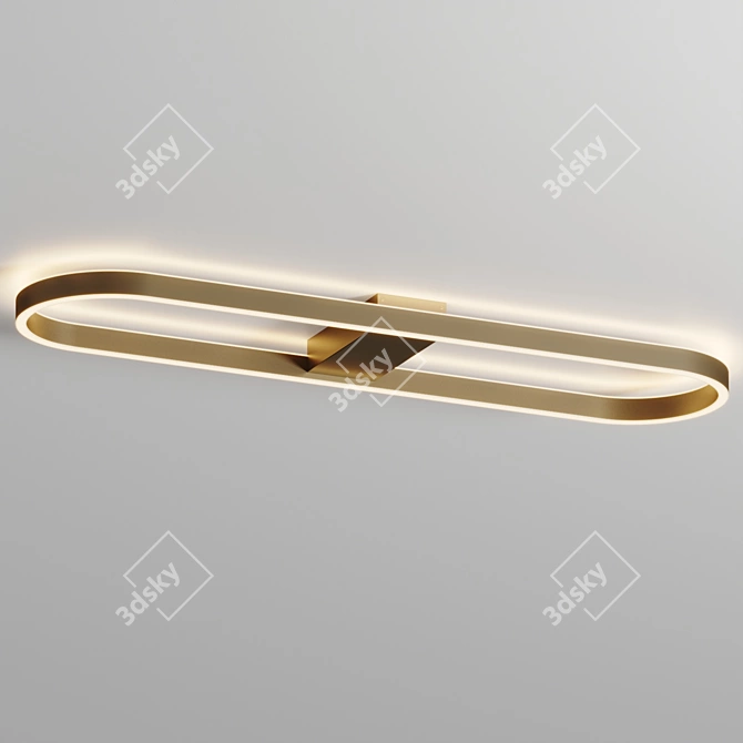 Luxury Glow LED Linear Flushmount 3D model image 2