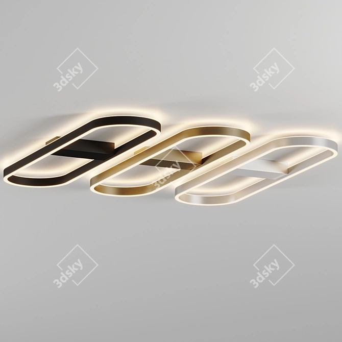 Luxury Glow LED Linear Flushmount 3D model image 3