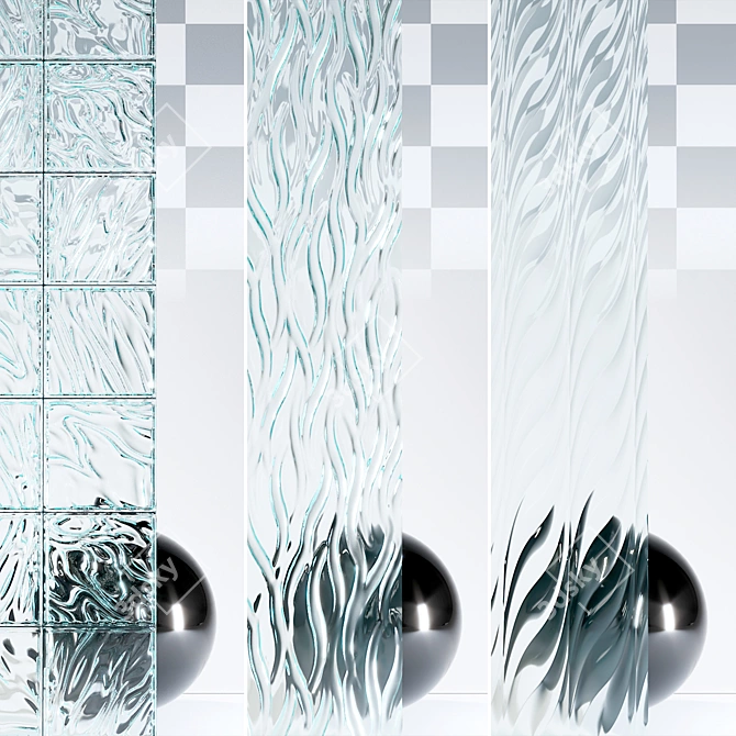 4K PBR Glass Materials Kit 3D model image 1