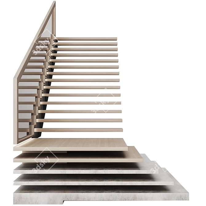 Modern Style Staircase for Interiors 3D model image 2