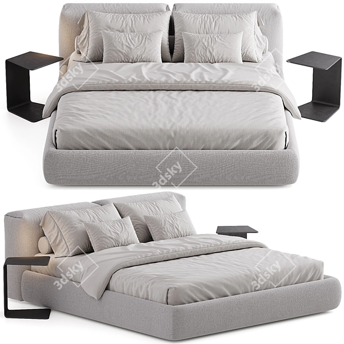 Modern Urban Bed Design Set 3D model image 3