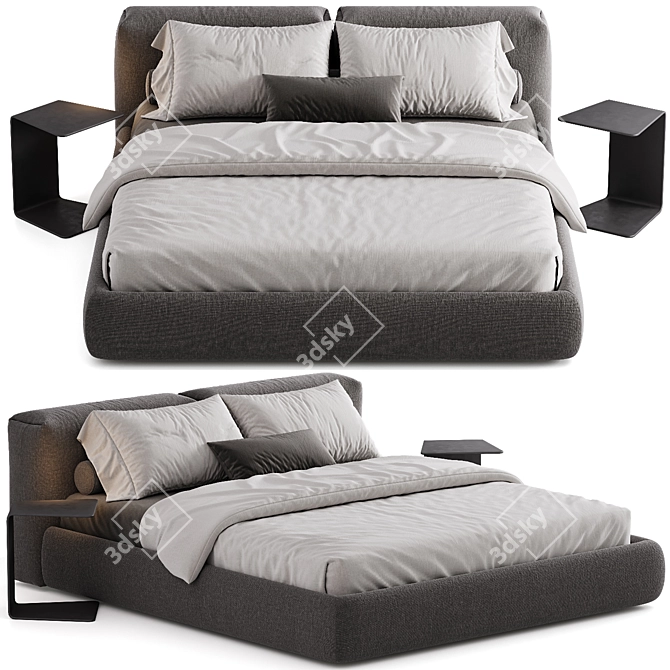 Modern Urban Bed Design Set 3D model image 4