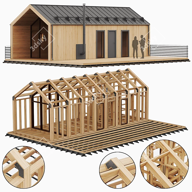 Urban Barn 3D Model Kit 3D model image 1