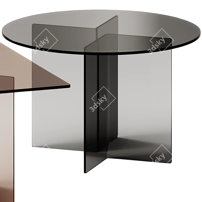 Fiam Italia CORNER Glass Tables 3D model image 5