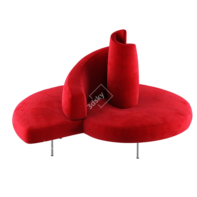 Vintage Tatlin Red Sofa  3D model image 2