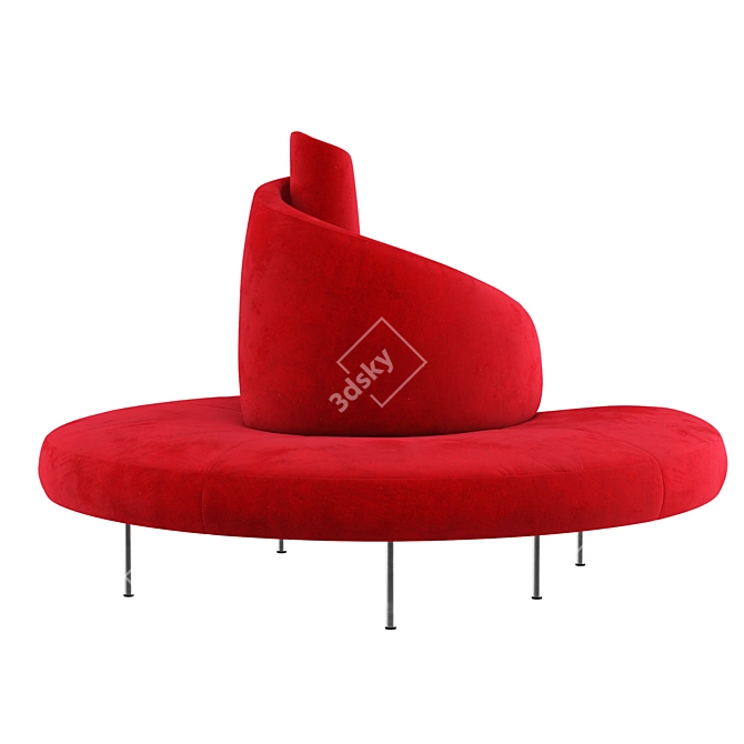 Vintage Tatlin Red Sofa  3D model image 3