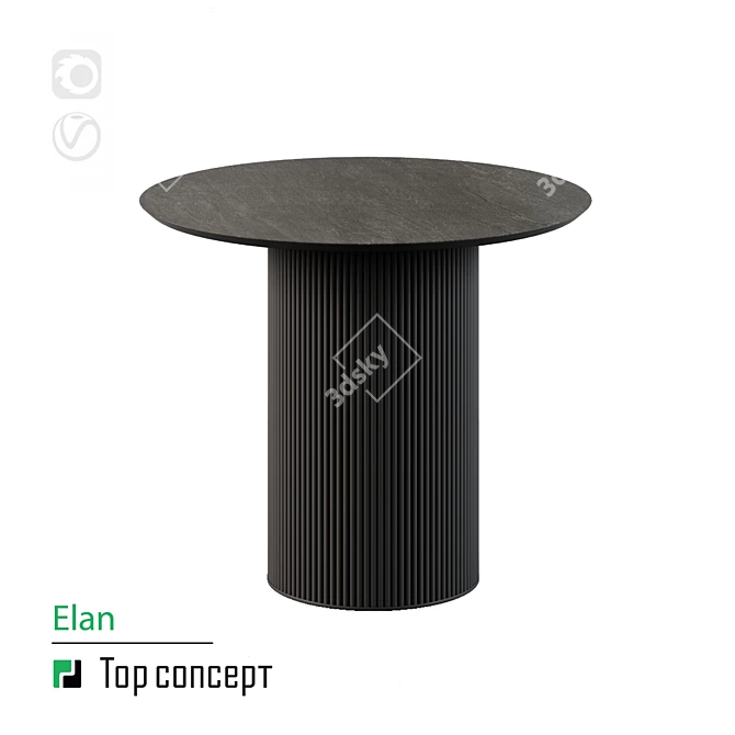 Elan Round Dining Table 3D model image 2