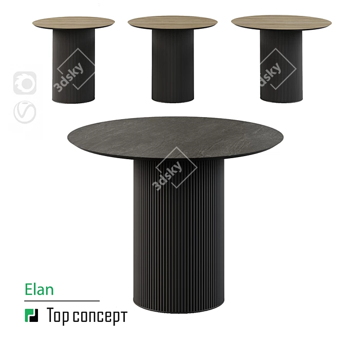 Elan Round Dining Table 3D model image 3