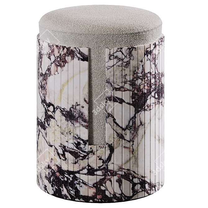 Elegant Calacatta Viola Dolce Stool 3D model image 1