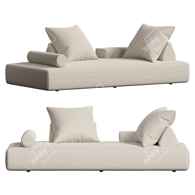 Luxury Italian Design Day Bed 3D model image 1