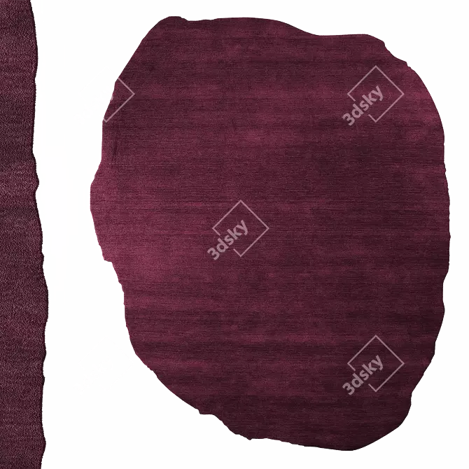 Burgundy Red Organic Wool Rug 3D model image 1