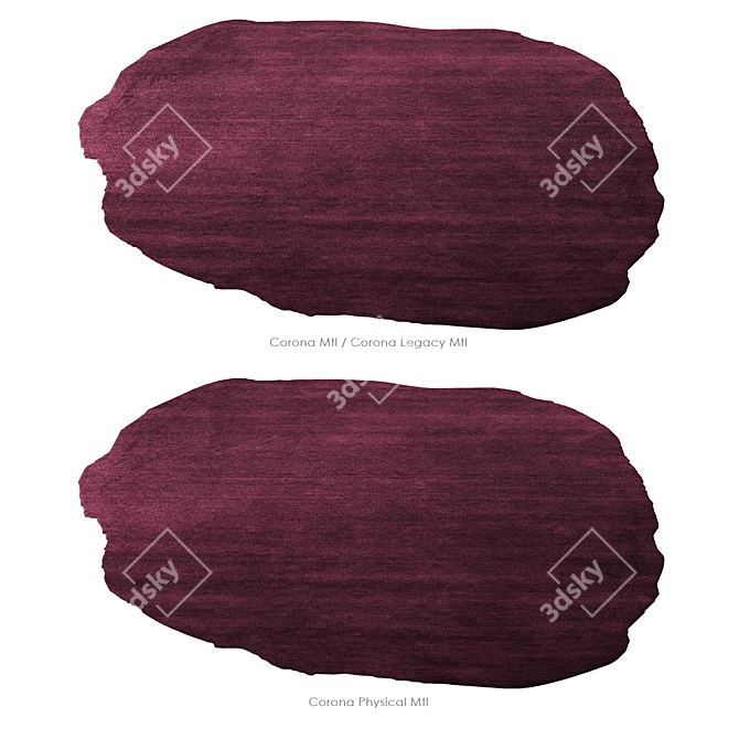 Burgundy Red Organic Wool Rug 3D model image 4