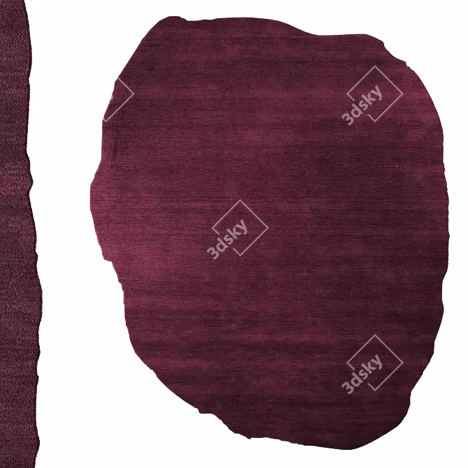 Burgundy Red Organic Wool Rug 3D model image 6