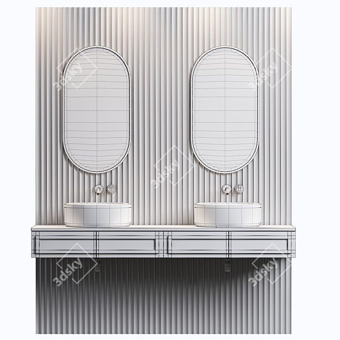 Modern Bathroom Furniture Set 2014 3D model image 3