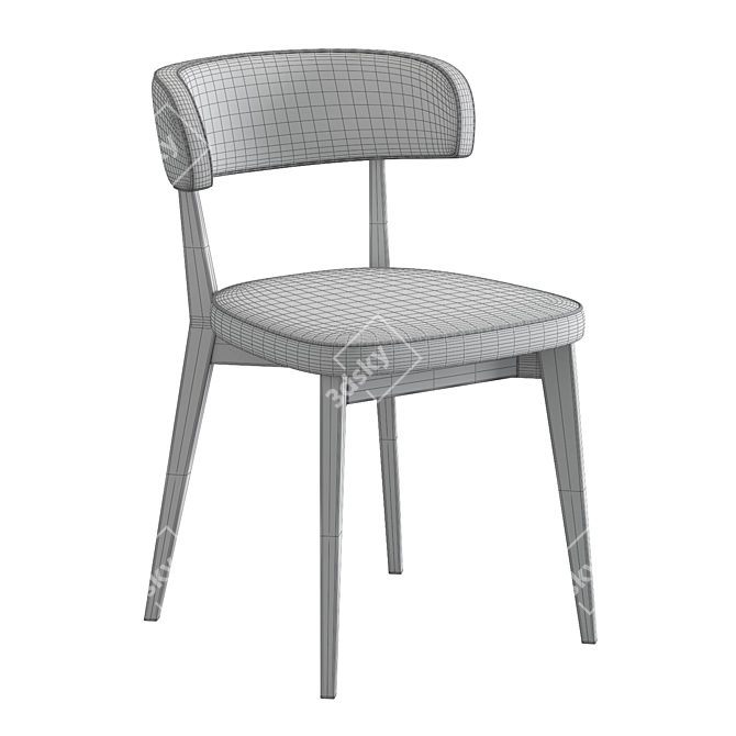 Scandinavian Style Compact Modern Chair 3D model image 5