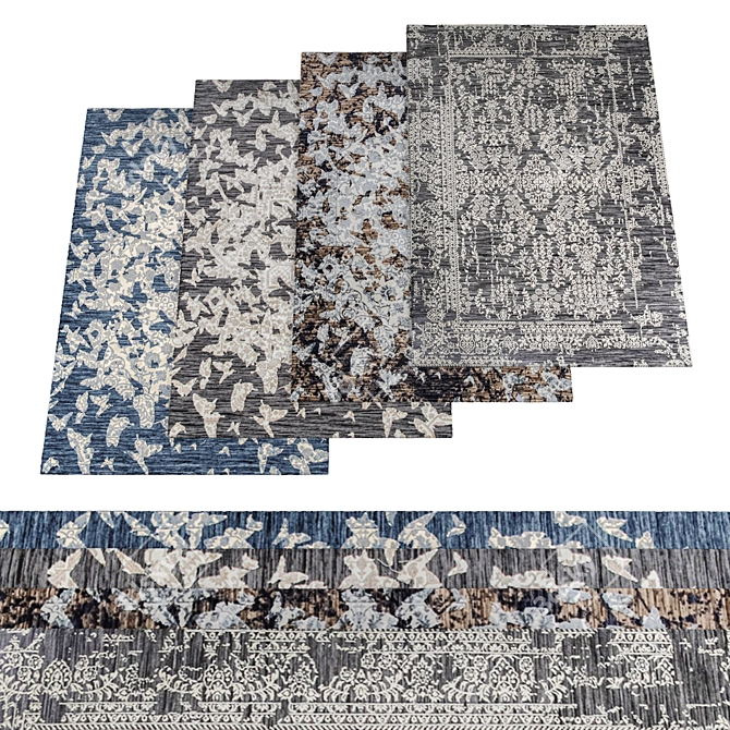 Modern Rug Set 4 Textures 3D model image 1