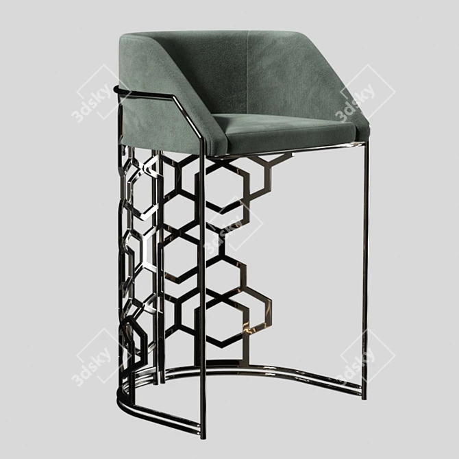 Barstool: Industrial Style Counter Seat 3D model image 1