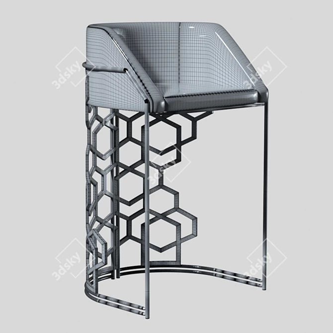 Barstool: Industrial Style Counter Seat 3D model image 3