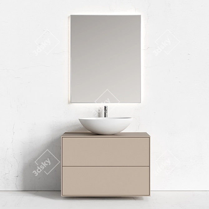 VIVOMOBILI Double Wall-Hung Vanity 3D model image 1