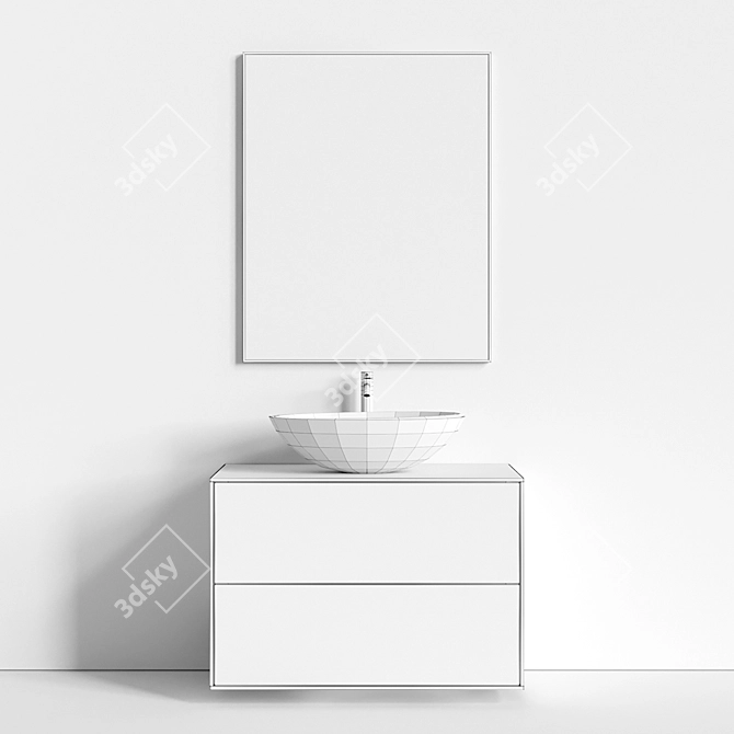 VIVOMOBILI Double Wall-Hung Vanity 3D model image 2