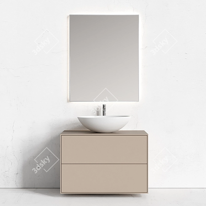 VIVOMOBILI Double Wall-Hung Vanity 3D model image 3