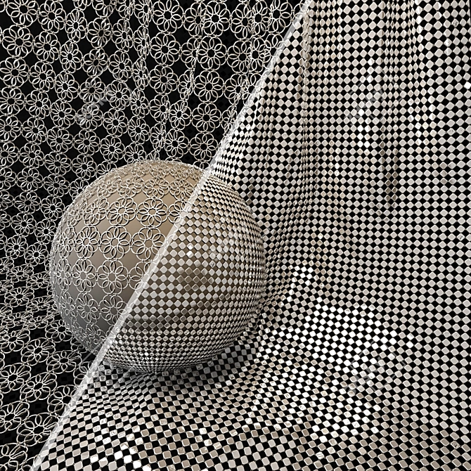 Metal Mesh Fabric Set Vol.03 3D model image 1