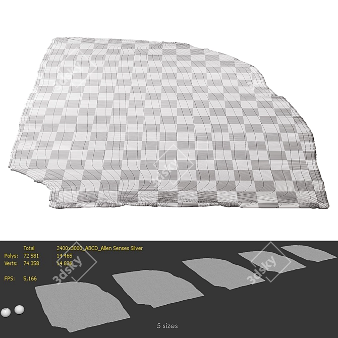 Atelier Bowy C.D. Silver Rug 3D model image 5