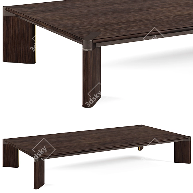 Premium Brass Coffee Table 3D 3D model image 1