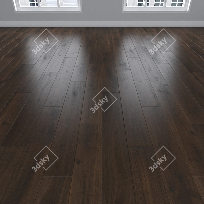 Oak Parquet Flooring Trio 3D model image 2