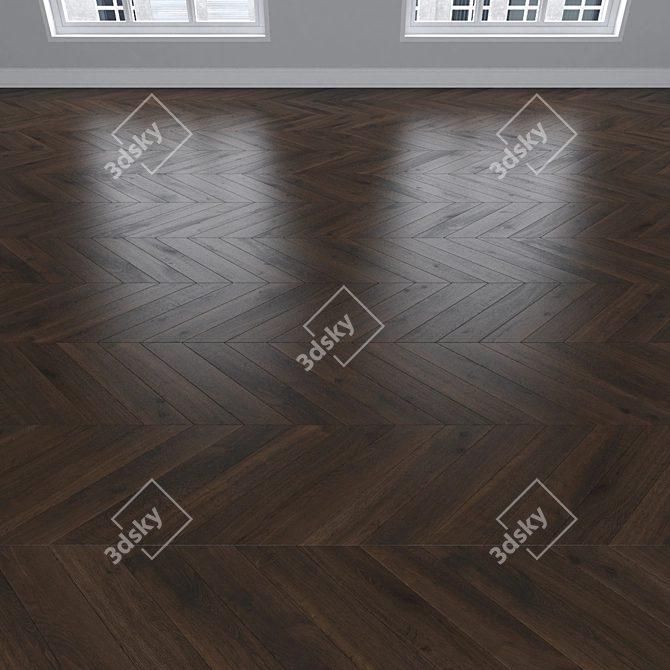 Oak Parquet Flooring Trio 3D model image 4