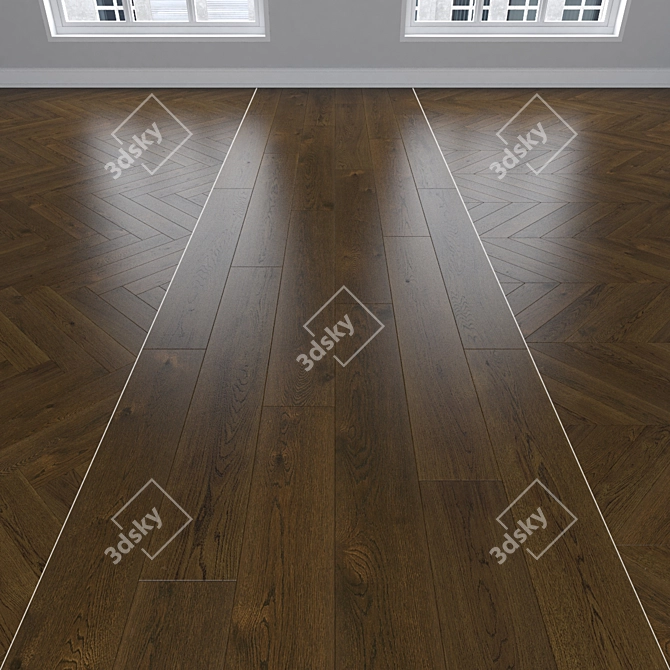 Dub Parquet Flooring Collection 3D model image 1