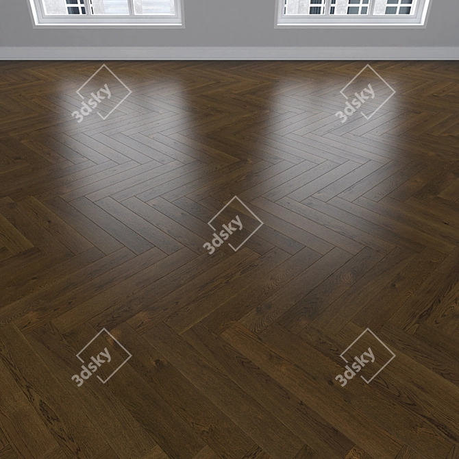 Dub Parquet Flooring Collection 3D model image 3