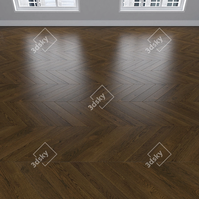 Dub Parquet Flooring Collection 3D model image 4