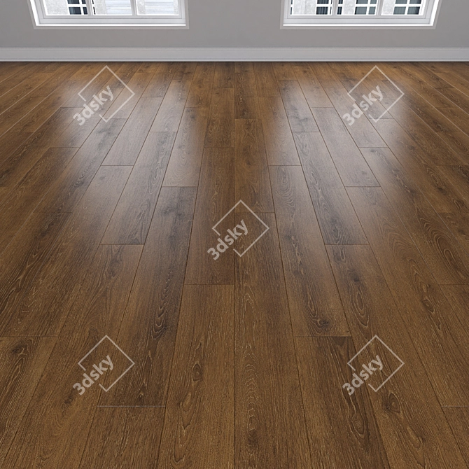 Oak Parquet Flooring Kit 3D model image 2